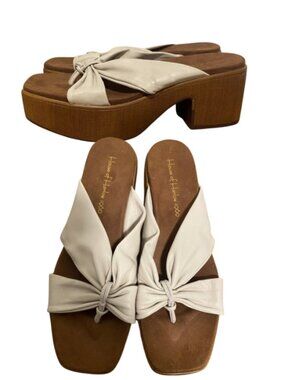 House of Harlow 1960 Glamming chunky heel leather upper sandals 9.5